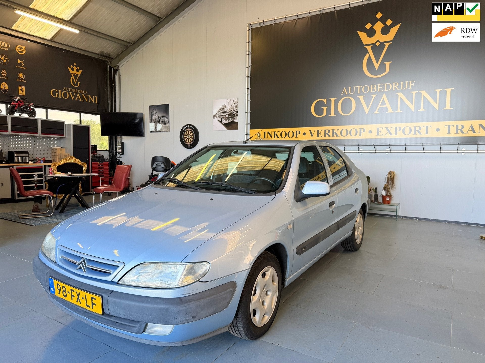Citroen Xsara 1.6i Plaisir inruil mogelijk, 4 cilinders, Blauw, 49 €/maand, Bedrijf