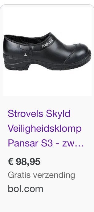 Nieuwe Strövels skylt veiligheidsKlompen pansar s3 Maat 48, Ophalen of Verzenden, Nieuw, Zwart, Klompen