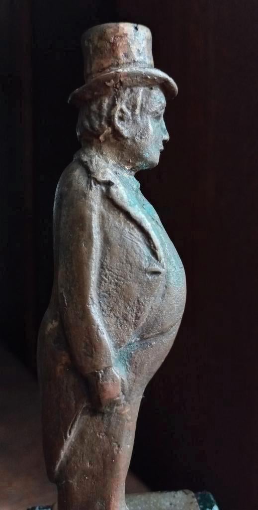 Antiek Brons beeld Figure of Mr Pickwick, Ophalen of Verzenden, Brons