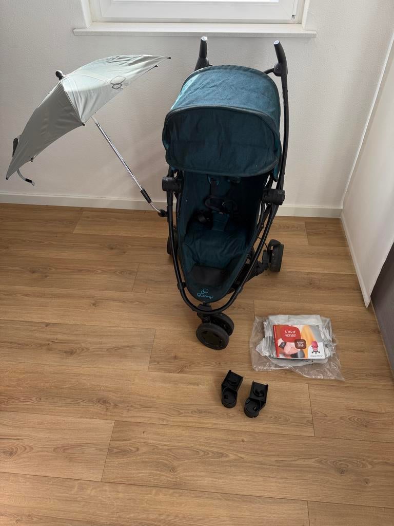Quinny Zapp Xtra 2 kinderwagen met parasol en adapters, Ophalen, Gebruikt, Quinny, Regenhoes