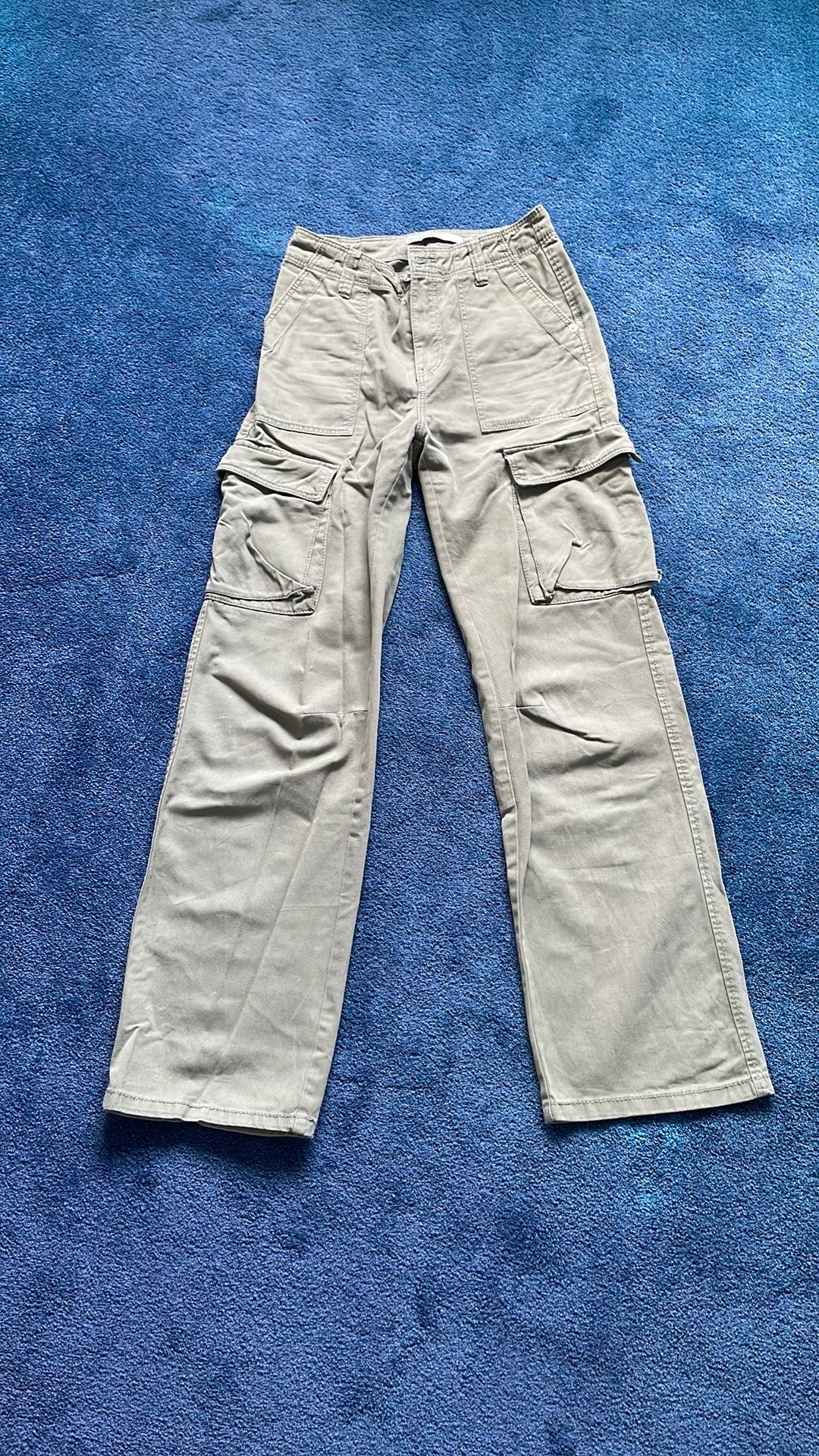 Bershka Medium Rise Cargo Straight Broek Maat 34, Ophalen, Maat 34 (XS) of kleiner, Lang, Gedragen