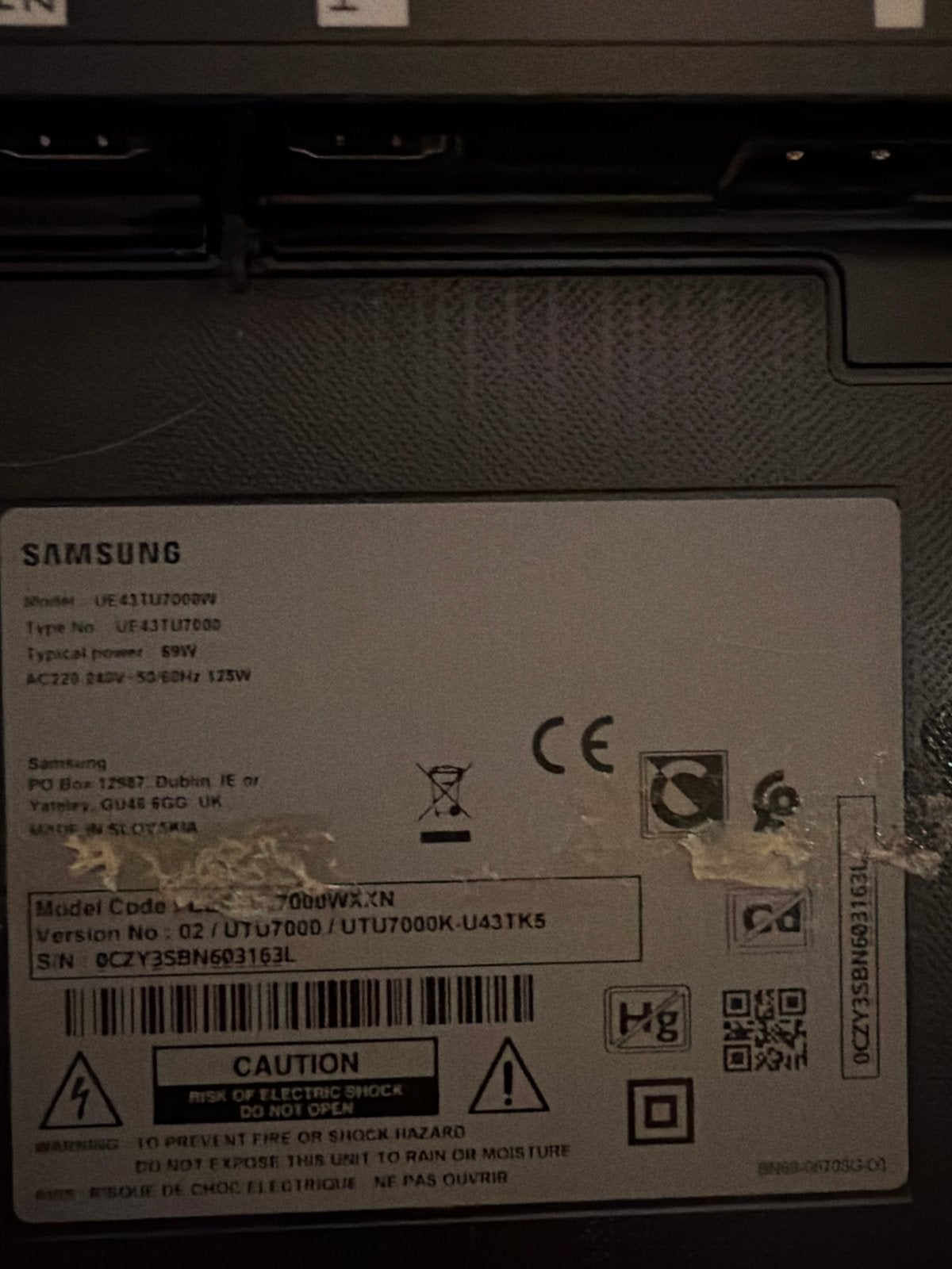 Samsung TV met Vogel's muurbeugel, zo goed als nieuw, Ophalen, 50 Hz, Zo goed als nieuw, Samsung