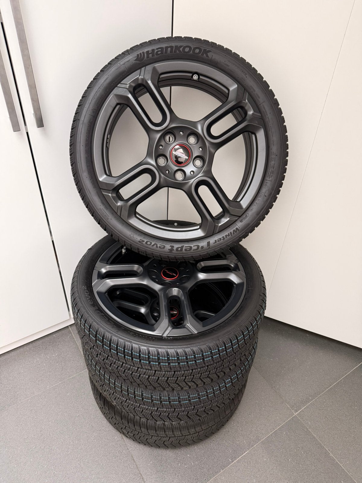 Mini 18 inch velgen set stijling GP spoke 565 JWC, Ophalen, 18 inch, Winterbanden