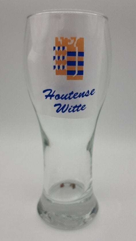 Houtense Witte Bierglas, Ophalen of Verzenden, Zo goed als nieuw, Glas of Glazen, Overige merken