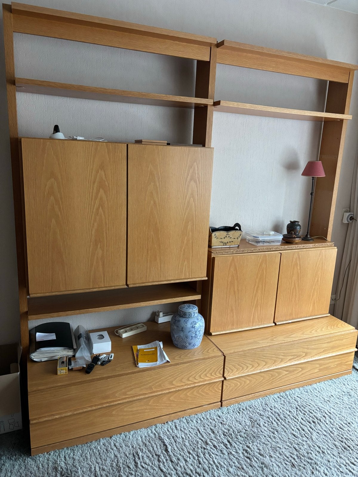 Hulsta houten wandkast, Gebruikt, 200 cm of meer, 150 tot 200 cm, Ophalen of Verzenden