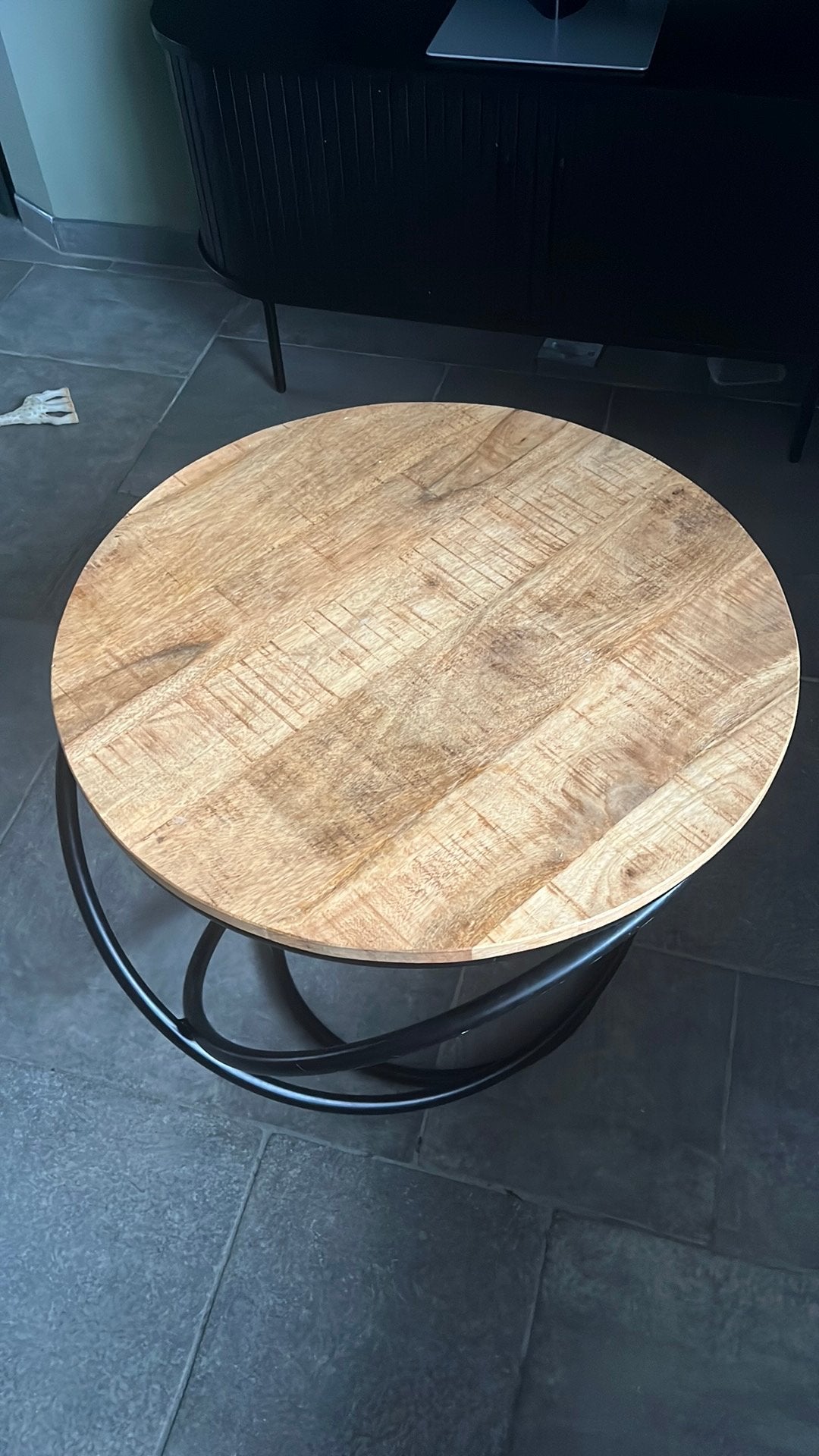 Mango houten salontafel, Ophalen, 50 – 75, Gebruikt, Rond