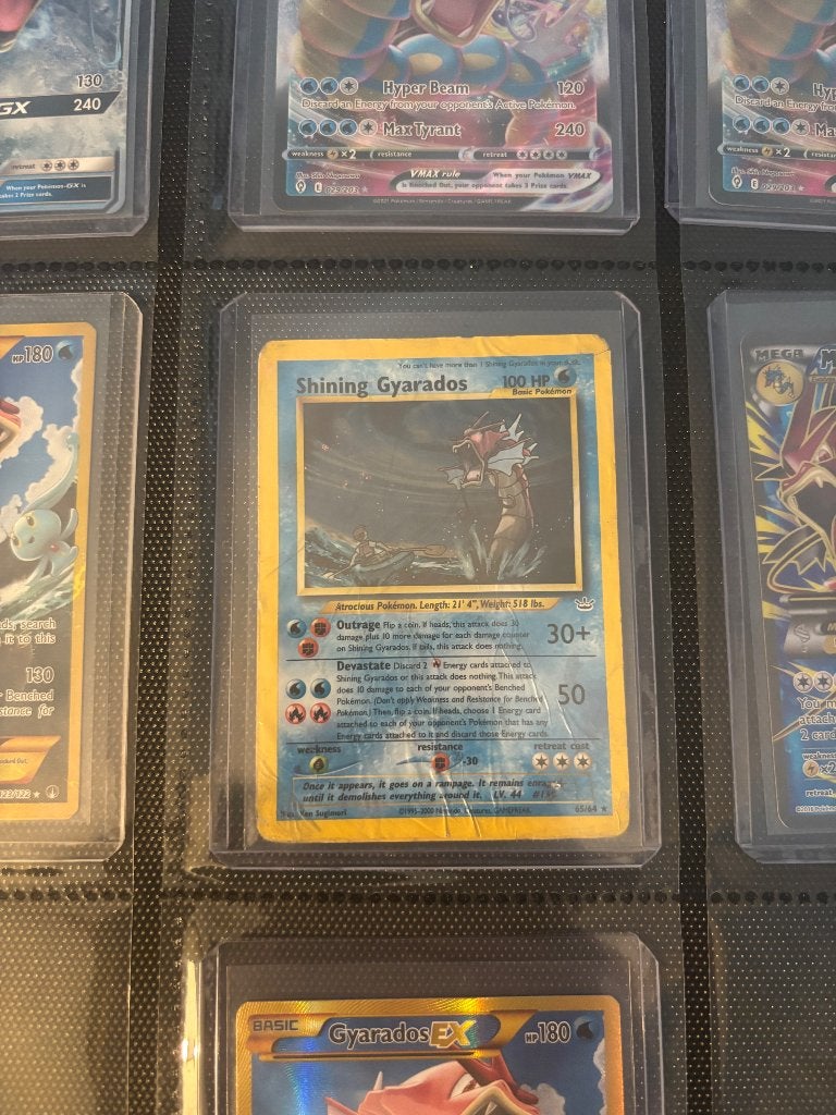 Shining Gyarados Pokémon kaart used, Ophalen of Verzenden, Gebruikt, Losse kaart, Foil