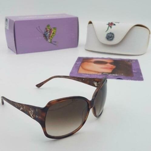 Zonnebril Ed Hardy Flock of Butterfly Brown Horn 60-14-130, Overige merken, Zonnebril, Bruin, Nieuw