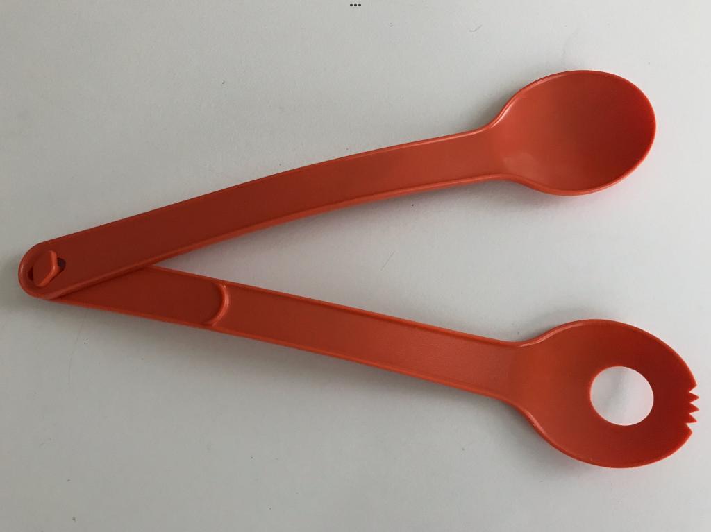 Tupperware sla bestek slabestek oranje retro vintage, Ophalen of Verzenden, Zo goed als nieuw, Oranje, Overige typen