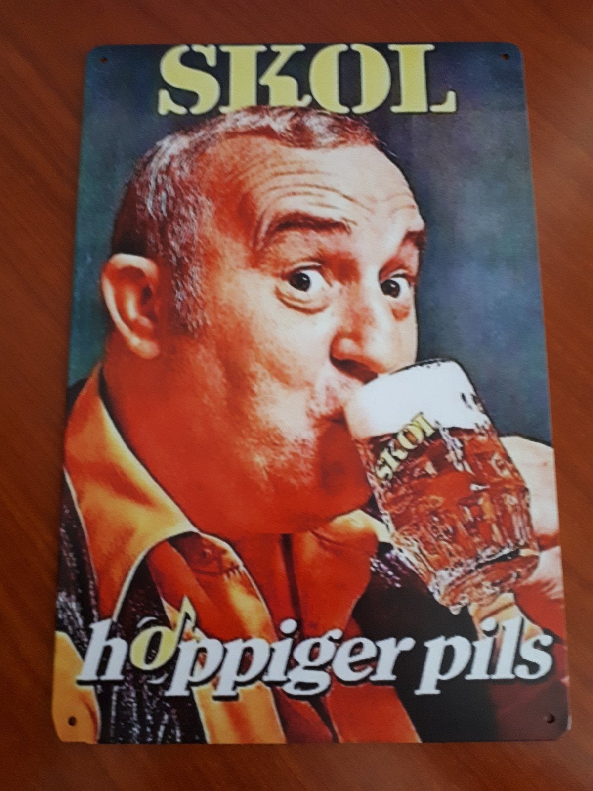 Skol Bier 20x30 cm Metalen Reclamebord, Verzenden, Nieuw, Reclamebord, Plaat of Schild, Overige merken