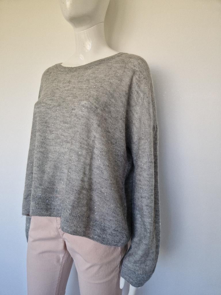 No Man’s Land mohair trui met pailletten | maat L | grijs., Kleding | Dames, Truien en Vesten, Nieuw, Maat 38/40 (M), Grijs, Ophalen of Verzenden