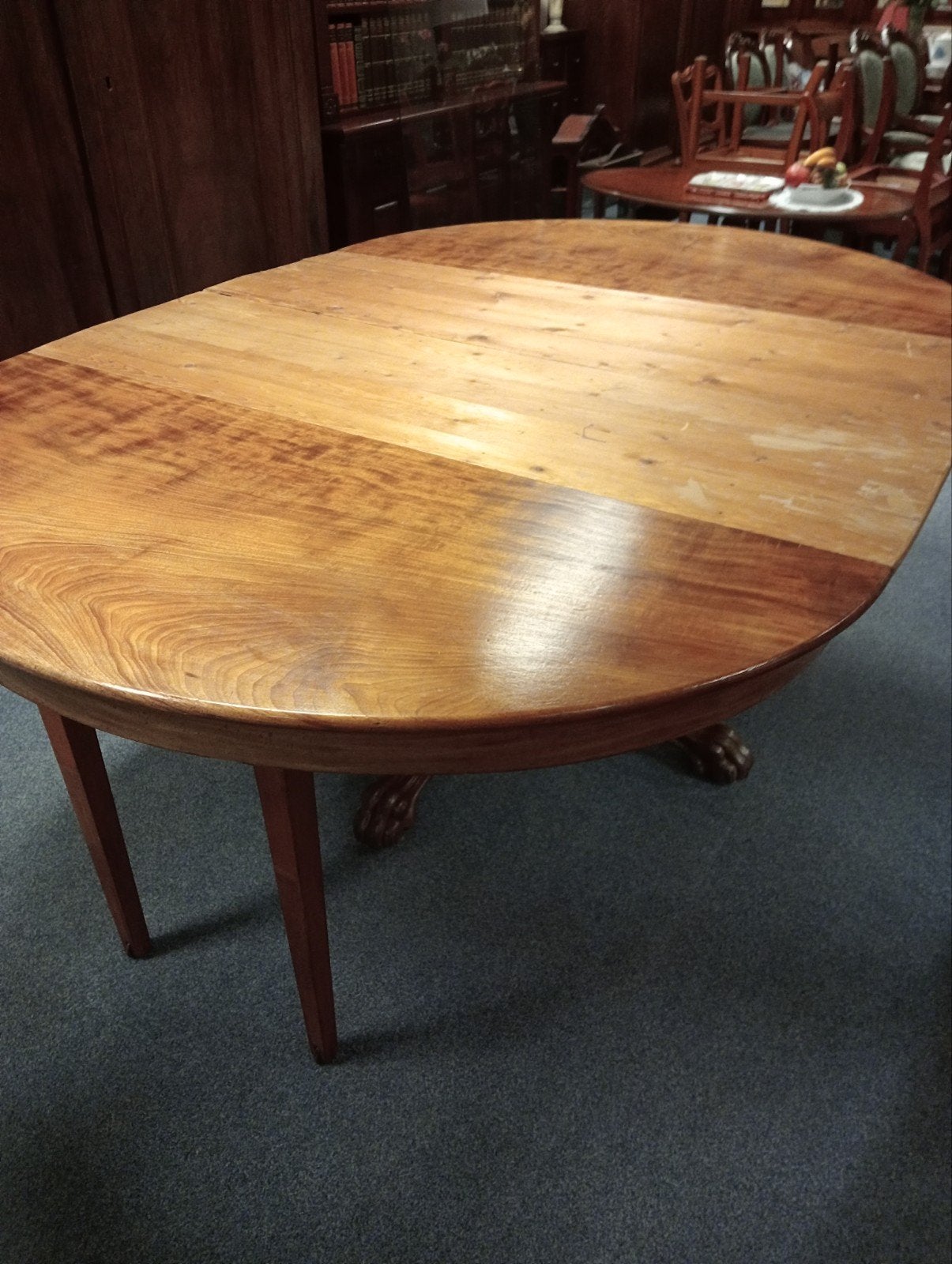 Antieke coulissen tafel van massief mahonie, Ophalen of Verzenden