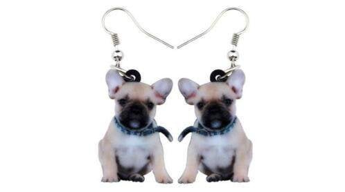 Leuke Franse Bulldog Oorbellen - Hangers, Overige materialen, Hangers, Bruin, Verzenden
