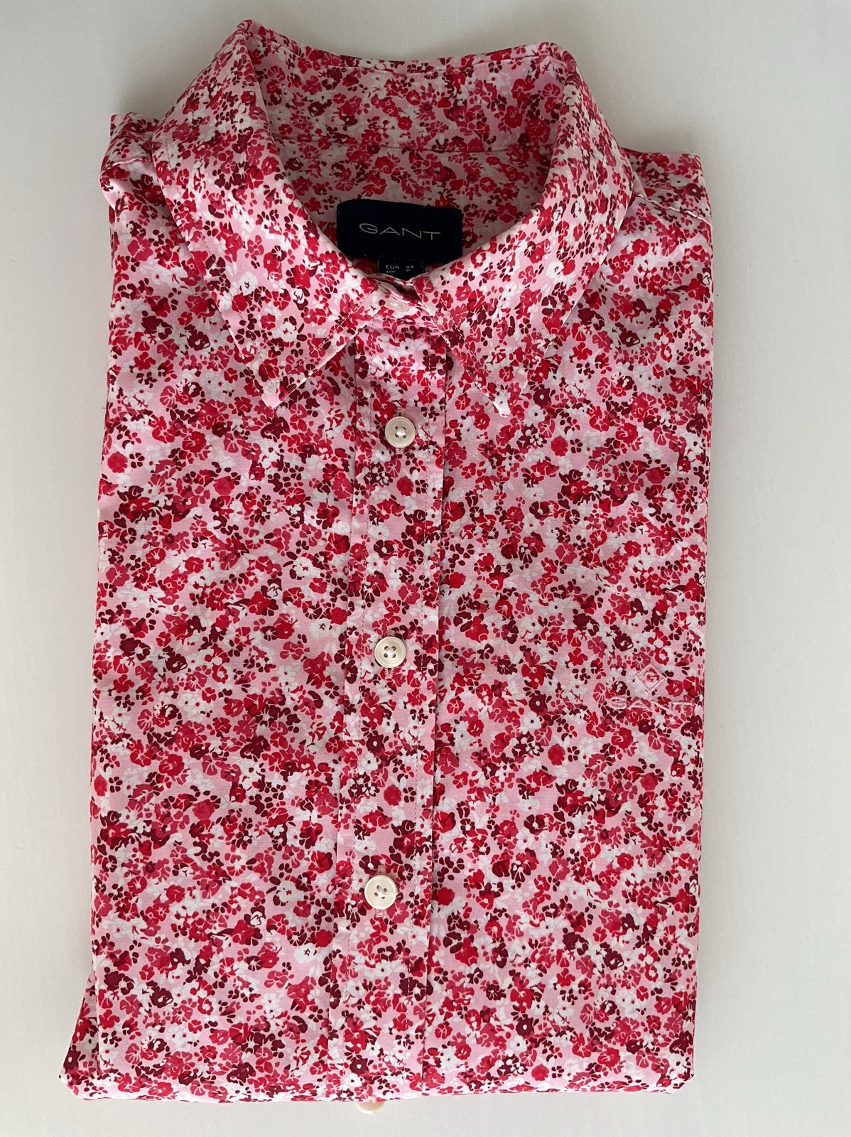 Gant blouse - rood/roze bloemenprint - maat 34 (XS), Ophalen of Verzenden, Zo goed als nieuw, Maat 34 (XS) of kleiner, Rood