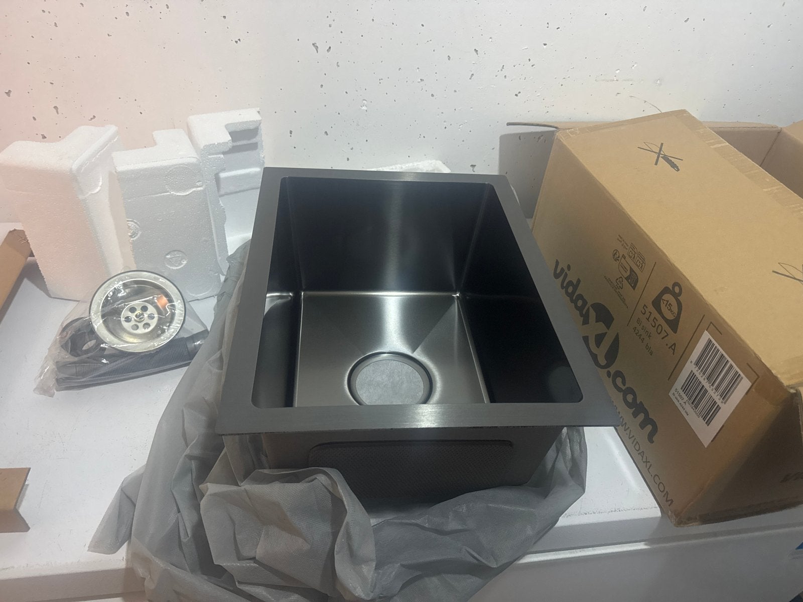 Nieuwe  RVS Spoelbak - Zwart  34 bij 44, Overige typen, Nieuw, Ophalen of Verzenden, Zwart