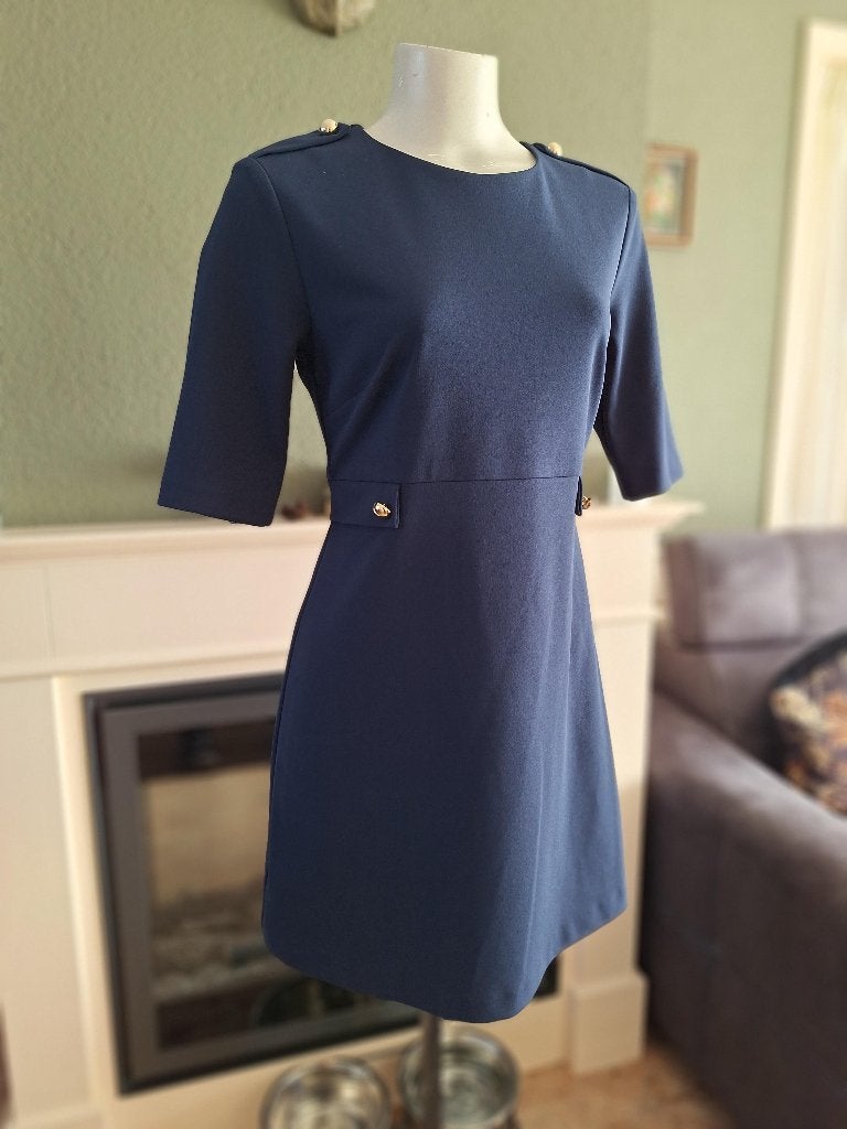 Rinascimento blauw zakelijk jurk M 38, Maat 38/40 (M), Rinascimento, Zo goed als nieuw, Boven de knie