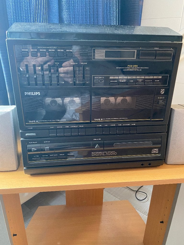 Vintage Philips stereotoren zwart, Ophalen, Gebruikt, Cd-speler, Philips
