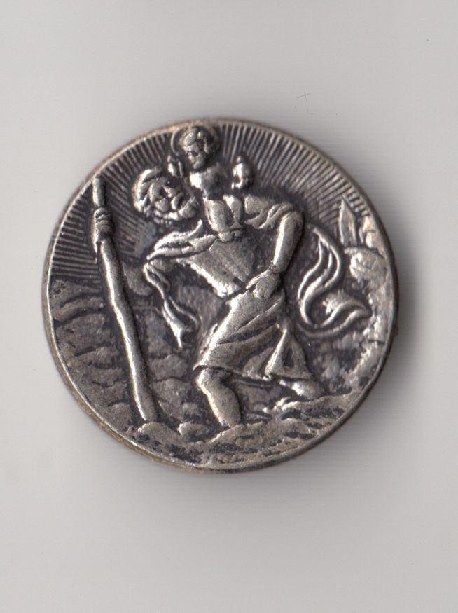 St. Christoffel Christoffeltje schildje zonder naald speldje, Gebruikt, Niet vindbaar, Niet vindbaar, Speldje of Pin