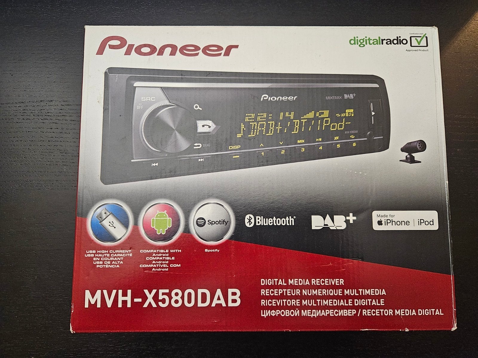 Pioneer MVH-X580DAB auto radio met bluetooth en DAB, Ophalen of Verzenden, Zo goed als nieuw