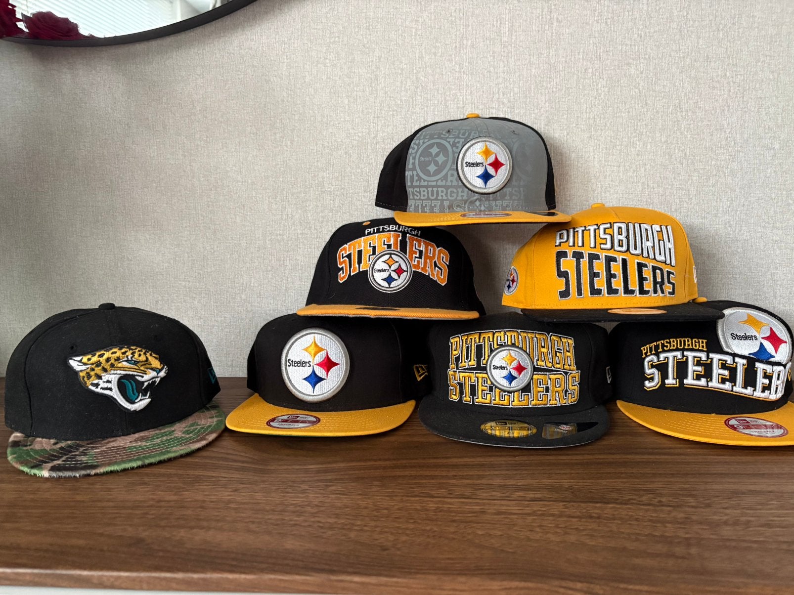 NFL petten Pittsburgh steelers en 1x Jaguars, Kleding | Heren, Ophalen of Verzenden, Zo goed als nieuw