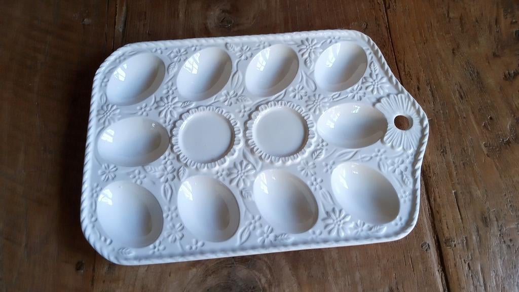 eierschaal vintage wit, Ophalen of Verzenden, Versiering