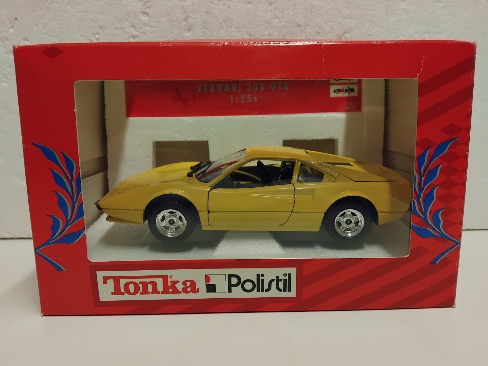 Polistil Tonka 1:24 Ferrari 308 GTB geel, Ophalen of Verzenden, Zo goed als nieuw, Auto, Overige merken