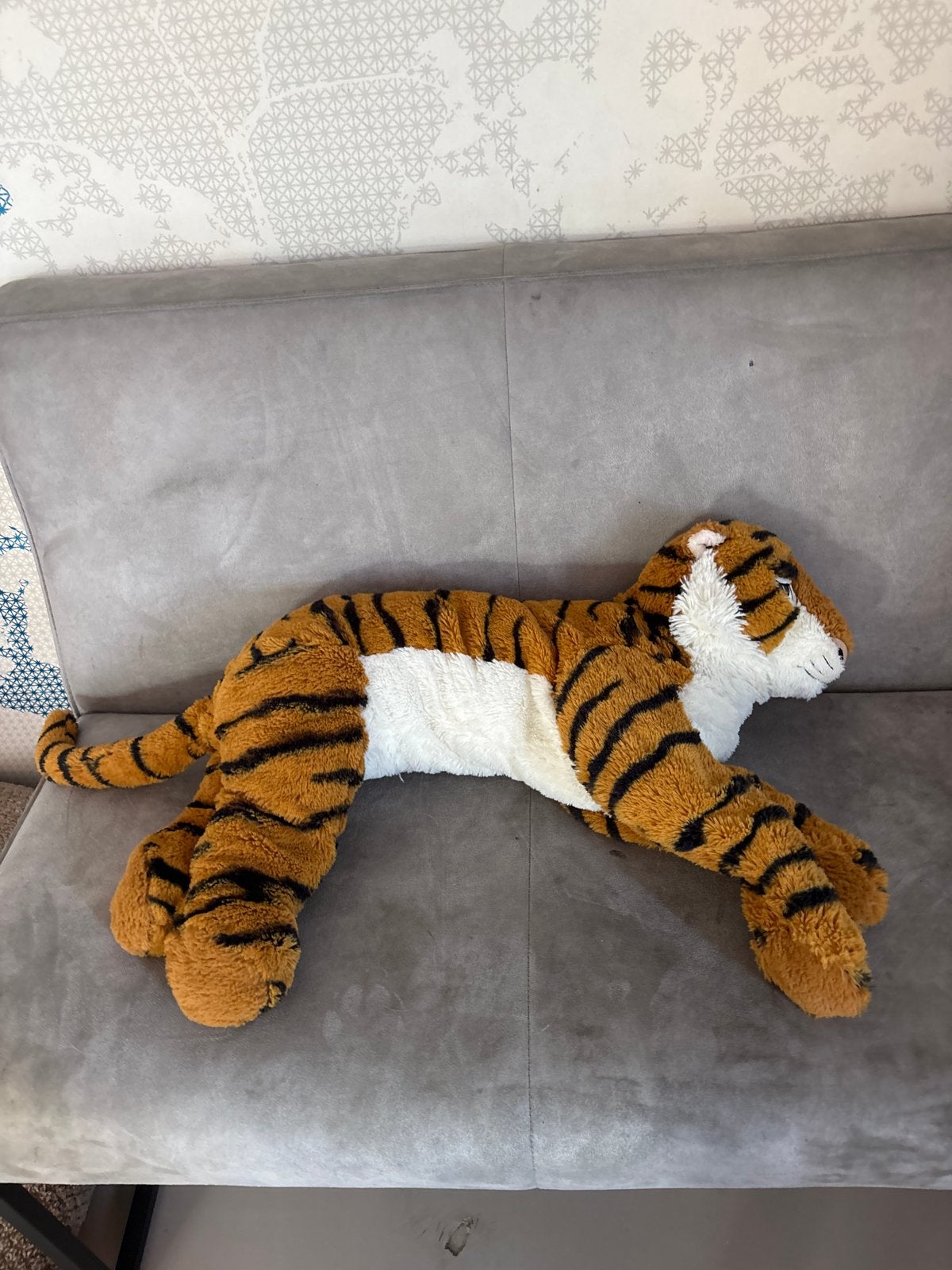 Grote knuffeltijger - Zo goed als nieuw, Oranje, Ophalen of Verzenden, Zo goed als nieuw, Middelgroot (20 tot 80 cm)