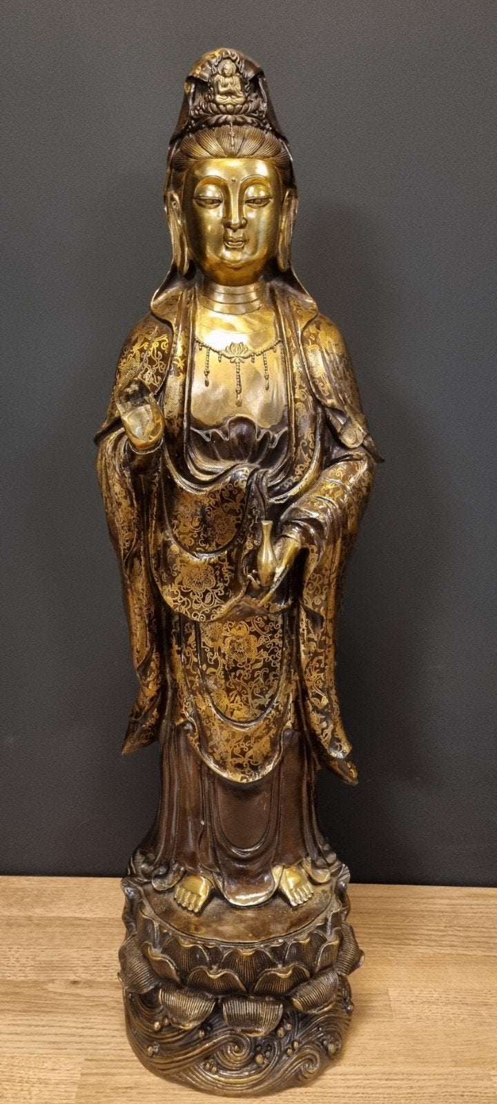Kwan yin brons beeld 69 cm, Huis en Inrichting, Woonaccessoires | Boeddhabeelden, Ophalen of Verzenden