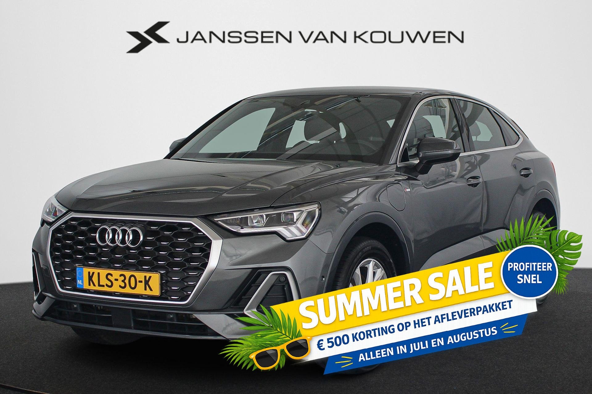 Audi Q3 Sportback 45 TFSI e S-Line Keyless Achteruitrijcamer, Auto's, Gebruikt, Leder en Stof, Hybride Elektrisch/Benzine, 13 kWh