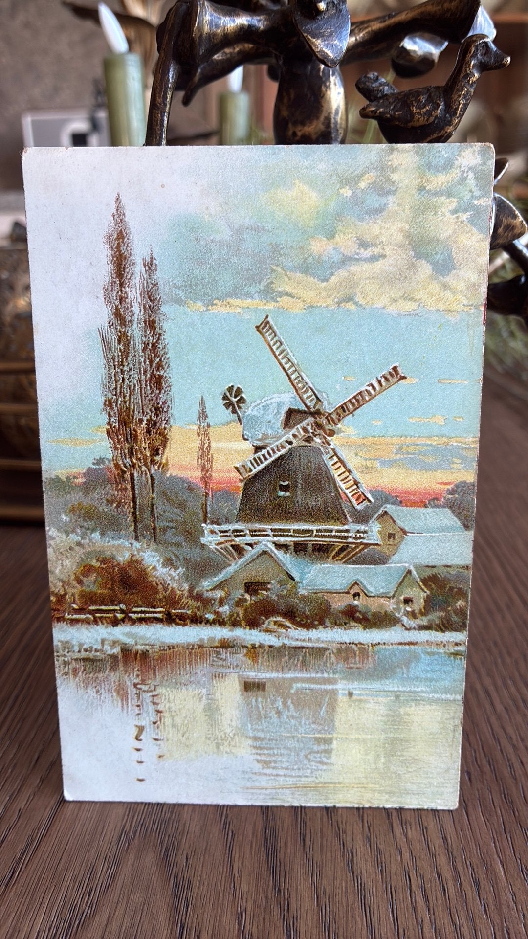 Molen in sneeuwlandschap. Mooie stevige kaart., Ophalen of Verzenden, Ongelopen