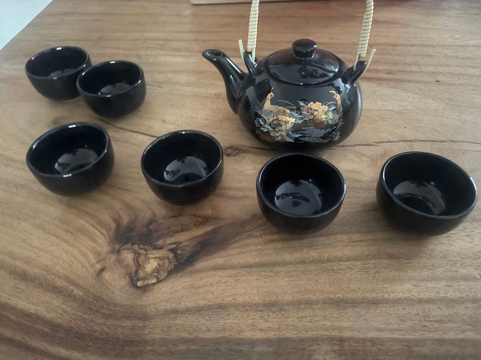 Chinees theeservies: theepot met 6 kopjes, Ophalen of Verzenden, Zo goed als nieuw