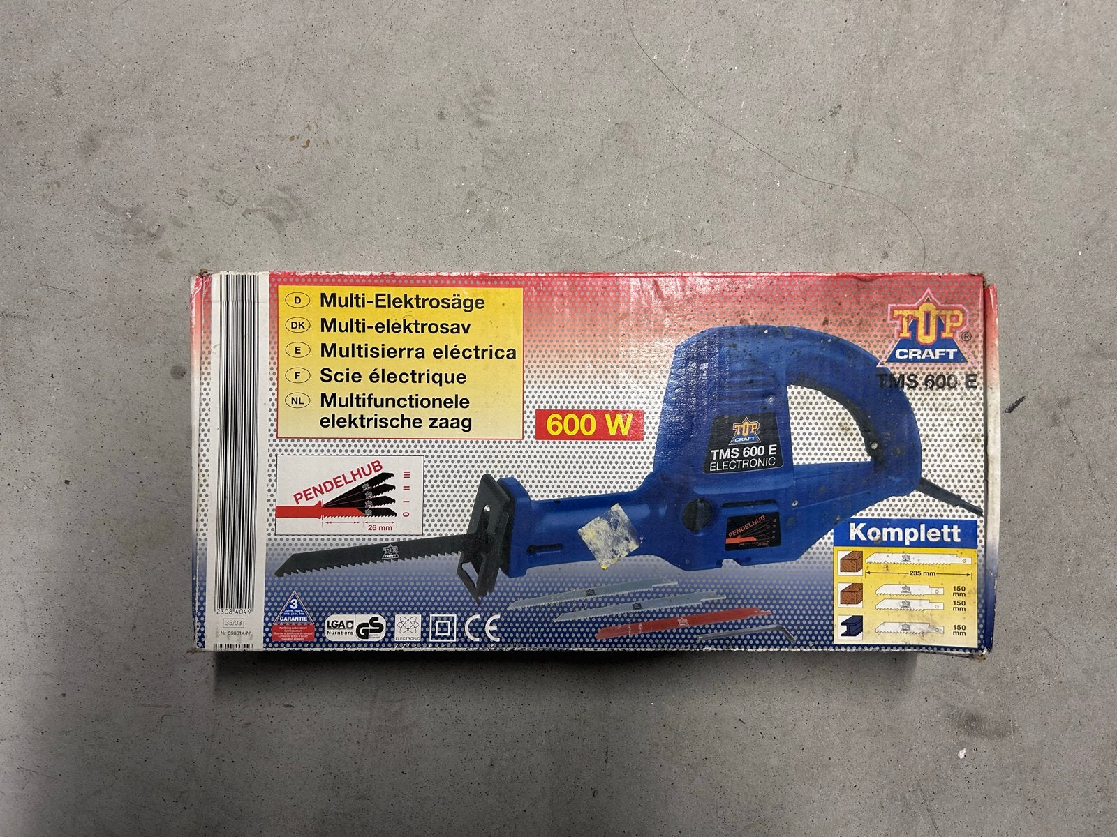 TOP CRAFT TMS 600 E Reciprozaag - 600W, Nieuw in doos, Ophalen, 70 mm of meer, Nieuw, 600 tot 1200 watt