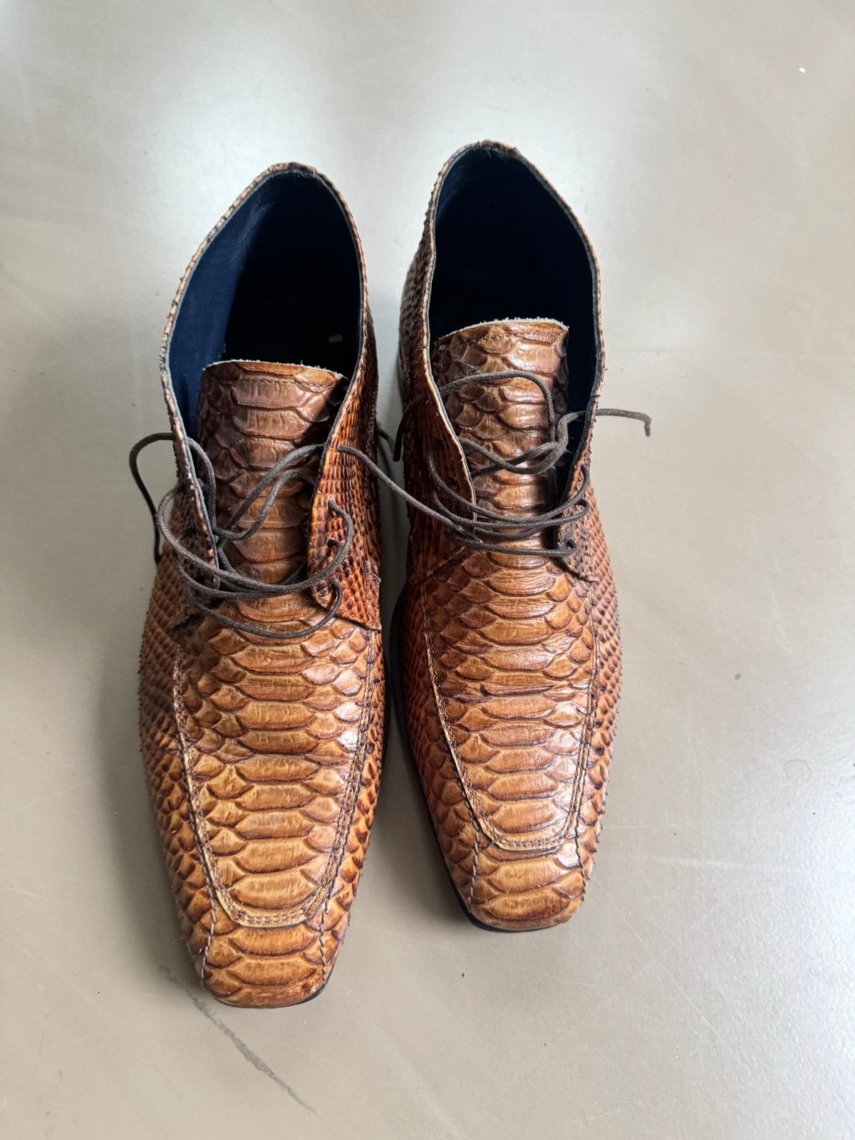 Giorgio Leren Schoenen - Bruin Slangenprint maat 41,5, Ophalen of Verzenden, Gedragen, Bruin, Veterschoenen