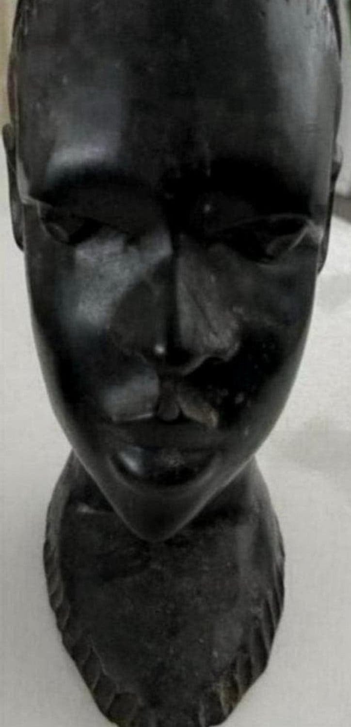 Afrikaanse Stenen Hoofd van een Vrouw uit Ghana, Handgemaakt, Ophalen of Verzenden, Overige typen
