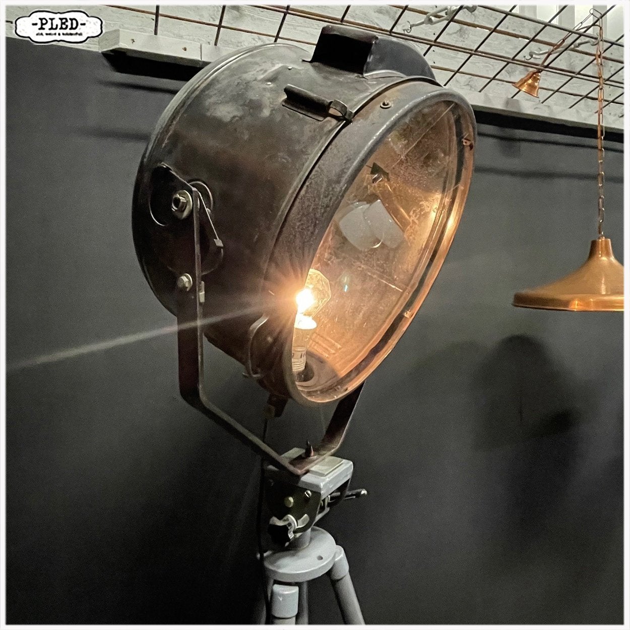 Grote industriële schijnwerper groot statief Lamp Vloerlamp, Ophalen, Gebruikt, 200 cm of meer, E27 (groot)