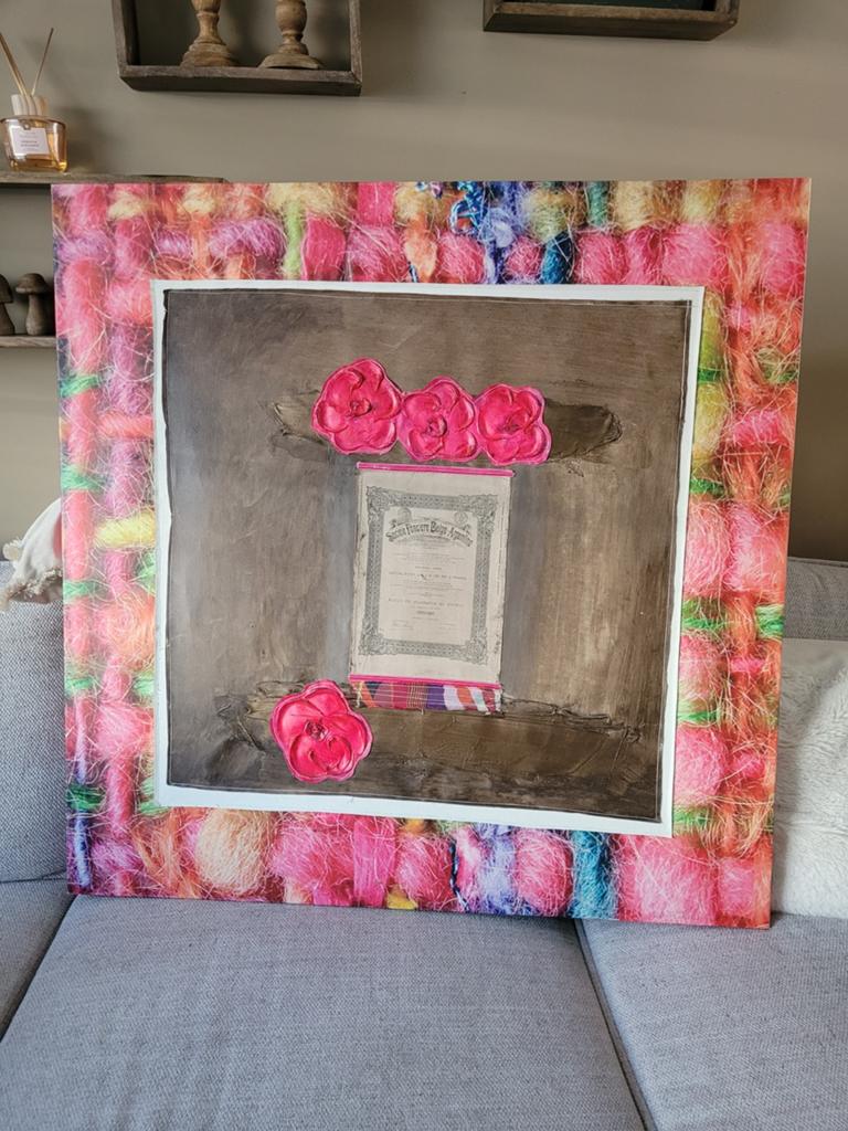 Uniek kunstwerk Sabine Kleiren - 100x100 cm, Ophalen