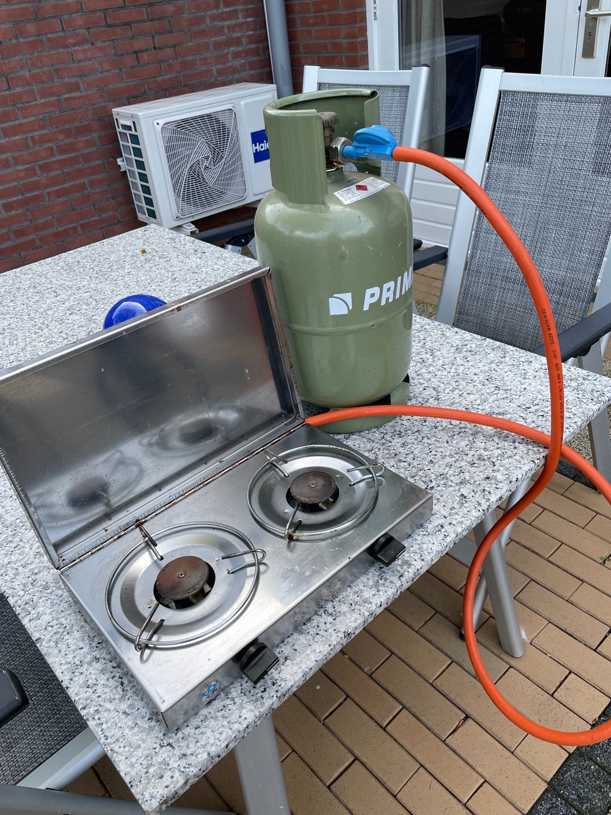 Campingaz kooktoestel met gasfles, Caravans en Kamperen, Ophalen, Gebruikt