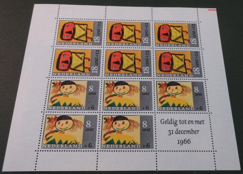Blok Kinderpostzegels 1965 - rood streepje - 854 - PNe01-11, Postzegels en Munten, Postzegels | Nederland, Verzenden, Na 1940