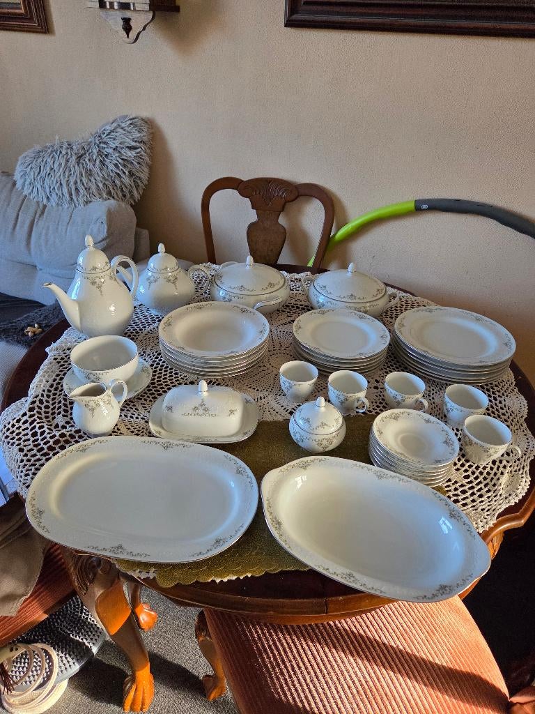 Prachtige Scherzer Bavaria porseleinen servies – 6 personen, Ophalen, Zo goed als nieuw, Wit, Overige materialen
