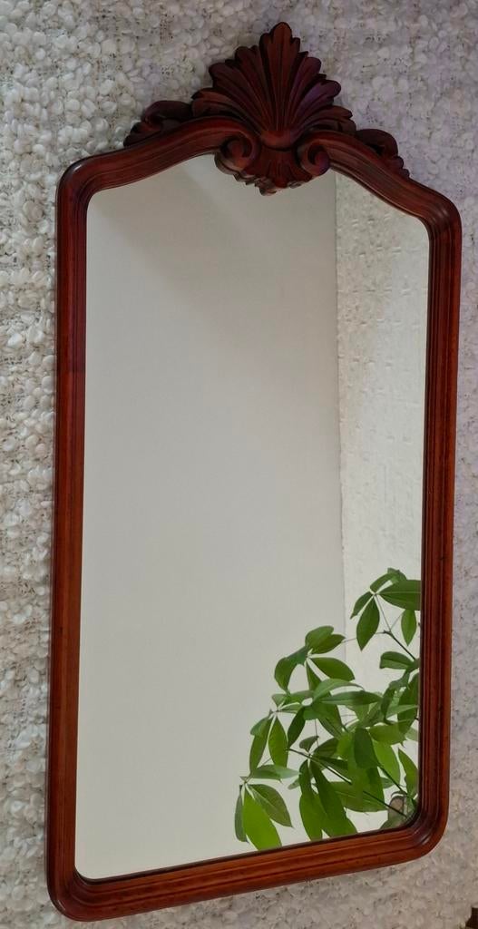 Mooie Antieke / Vintage / Brocante Spiegel met Kuif 72×35, Huis en Inrichting, Woonaccessoires | Spiegels, Minder dan 50 cm, Minder dan 100 cm
