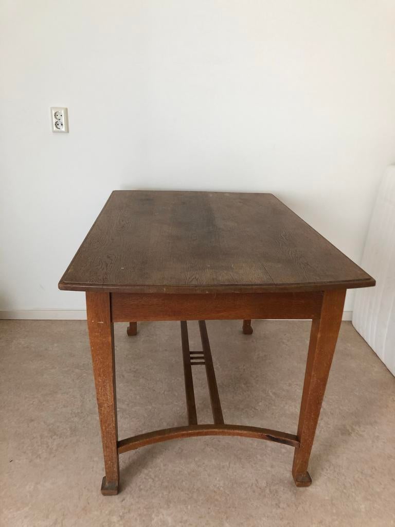 Vintage eikenhouten tafel - Stevig en karaktervol, Antiek en Kunst, Ophalen
