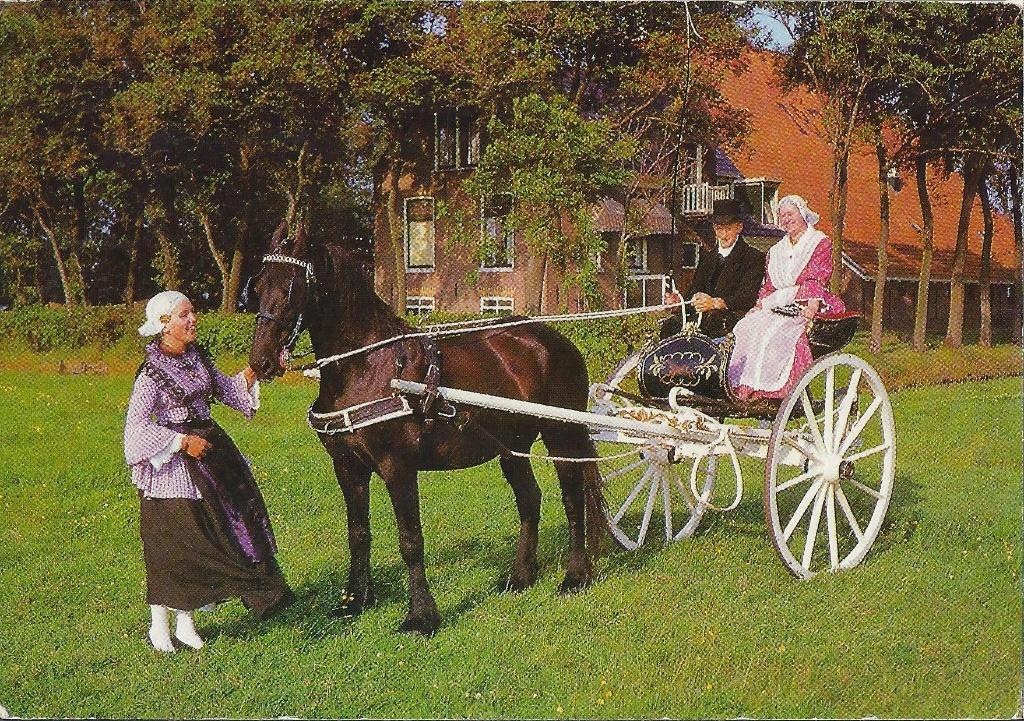 H45 Gelopen Ansichtkaart Friesland klederdracht, Ophalen of Verzenden, 1980 tot heden, Gelopen, Friesland