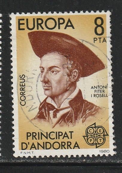 Verenigd Europa 1980 - Sp. Andorra - Antonio Fiter i Rossel, Ophalen, Gestempeld, Overige thema's