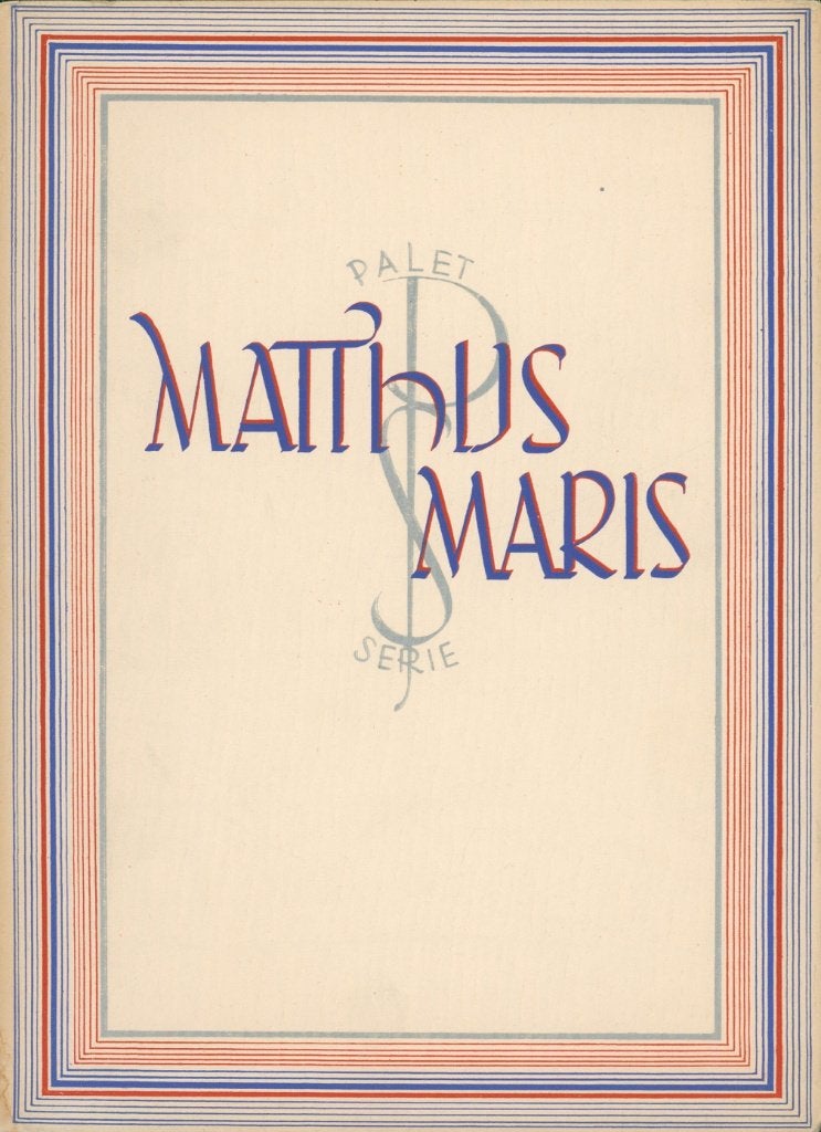 PALET SERIE MONOGRAFIE MATTHIJS MARIS, Verzenden, Gelezen
