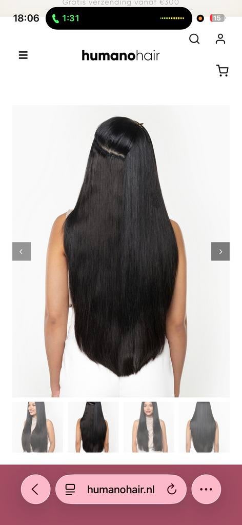 Humane Haar Extensions - 65cm, 70g, Kleur 4, Ophalen of Verzenden, Nieuw, Pruik of Haarverlenging