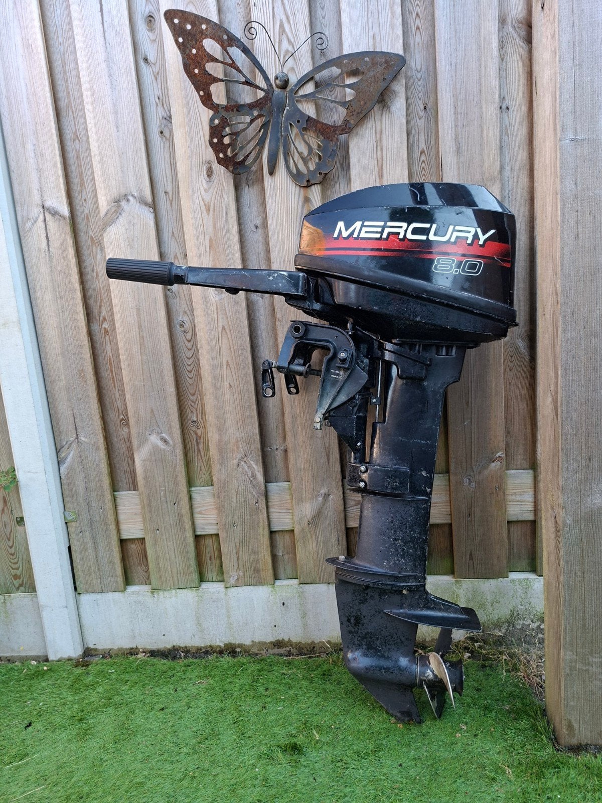 Mercury 8pk 2-takt langstaart buitenboordmotor 1997, Ophalen, Gebruikt, Motor en Techniek, Zeilboot of Motorboot