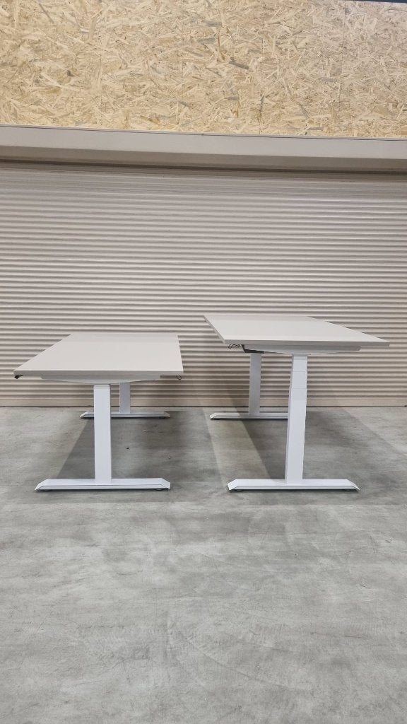 Elek. zit/sta werkplek wit + kasjmier blad (nieuw), Ophalen, Nieuw, Overige merken, Zit-sta bureau