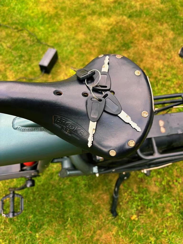 Stoere E-bike met dikke banden en Brooks zadel, Ophalen, Zo goed als nieuw