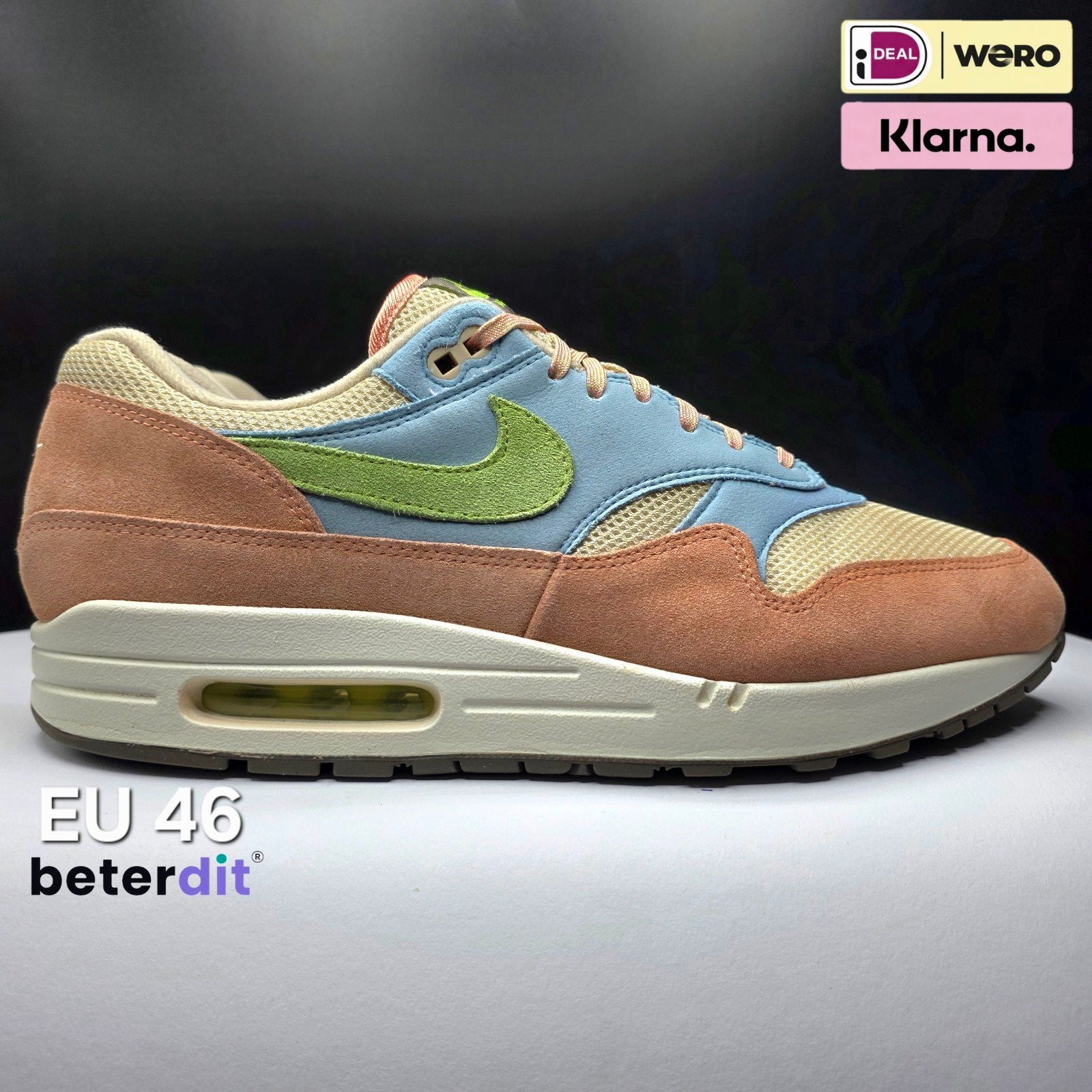 Nike Air Max 1 'Light Madder Root Worn Blue' Maat: 46, Nike air max, Ophalen of Verzenden, Nike, Nike