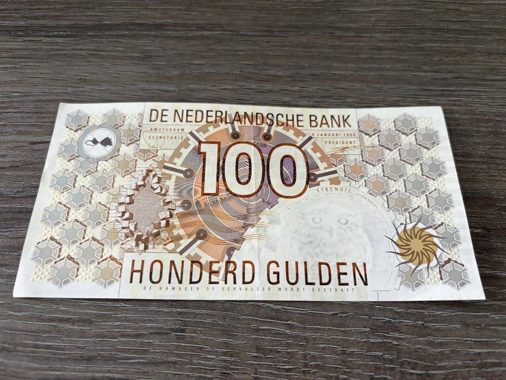 Prachtig biljet 100 gulden Steenuil, 1992, Ophalen of Verzenden, 100 gulden